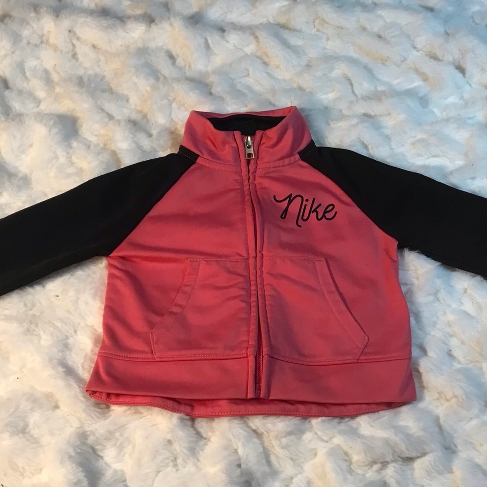 Nike Jacket Baby Girl Pink Black Zip Up | Size - 18 Months - Picture 7 of 10